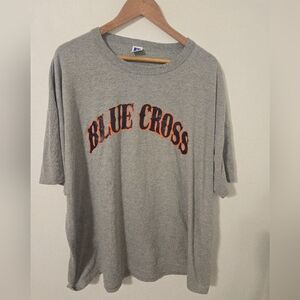 Vintage Blue Cross #30 T Shirt Gray Mens XXL 2XL Baseball Style Russell USA